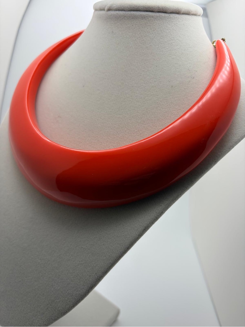 Bold Coral-Red Collar Necklace For Women